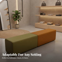 ribbedTufted Entryway Stool Luxury Design Upholstered Bench Soft padding