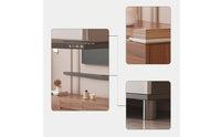 TV Cabinet with Drawers Wood-Grain Low-Profile Entertainment Center Minimalist Floor-Standing TV Credenza for Living Room, Apartment
