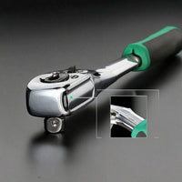 3/8-Inch Ratchet Wrench with Sockets Cushioned Ratchet Wrench Chrome Tool Comfortable Grip for Diyers, Mechanics, Cyclists, Workshop, Tight Confined Areas, Two-Wheeler Maintenance