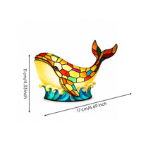 Whale Night Light Multicolor Decorative Figurine Ocean-Themed for Desk, Bedroom