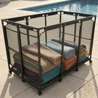 Mesh Storage Vehicle Open Top Metal Mesh Vehicle Black