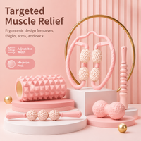 4-in-1 Massage Roller Set, EVA Foam Roller for Muscle Recovery, Deep Tissue Back Roller, Physiotherapy Equipment for Full Body