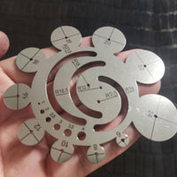 Leather Ruler Stainless Steel Leather Circle Ruler Printed Radius Labels