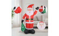 Inflatable Santa with Gift Bag Festive Inflatable Santa Outdoor Decoration Tall Eye-Catching for Yard, Garden