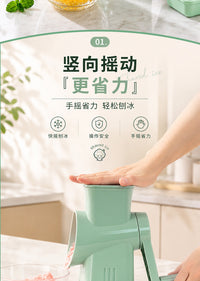 跨境专供手动滚筒式绵绵冰刨冰碎冰机家用小型手摇滚筒沙冰碎冰机