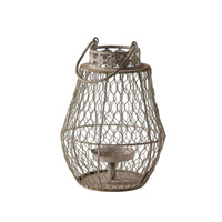 Wire Mesh Candle Lantern Rustic Wire Cage Candle Lantern Decorative for Tabletop