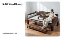 Chinese Arhat Bed Multi-Functional Solid Elm Wood Couch Mortise and Tenon Structure Traditional Meditative Design Daybed for Business Owners