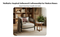 Upholstered Wooden Armchair New Chinese Design and Aesthetic Sofa Set Meditative Visual Design Minimalist Design for Households
