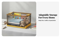 Foldable Storage Box Transparent View Collapsible Plastic Box Large Capacity