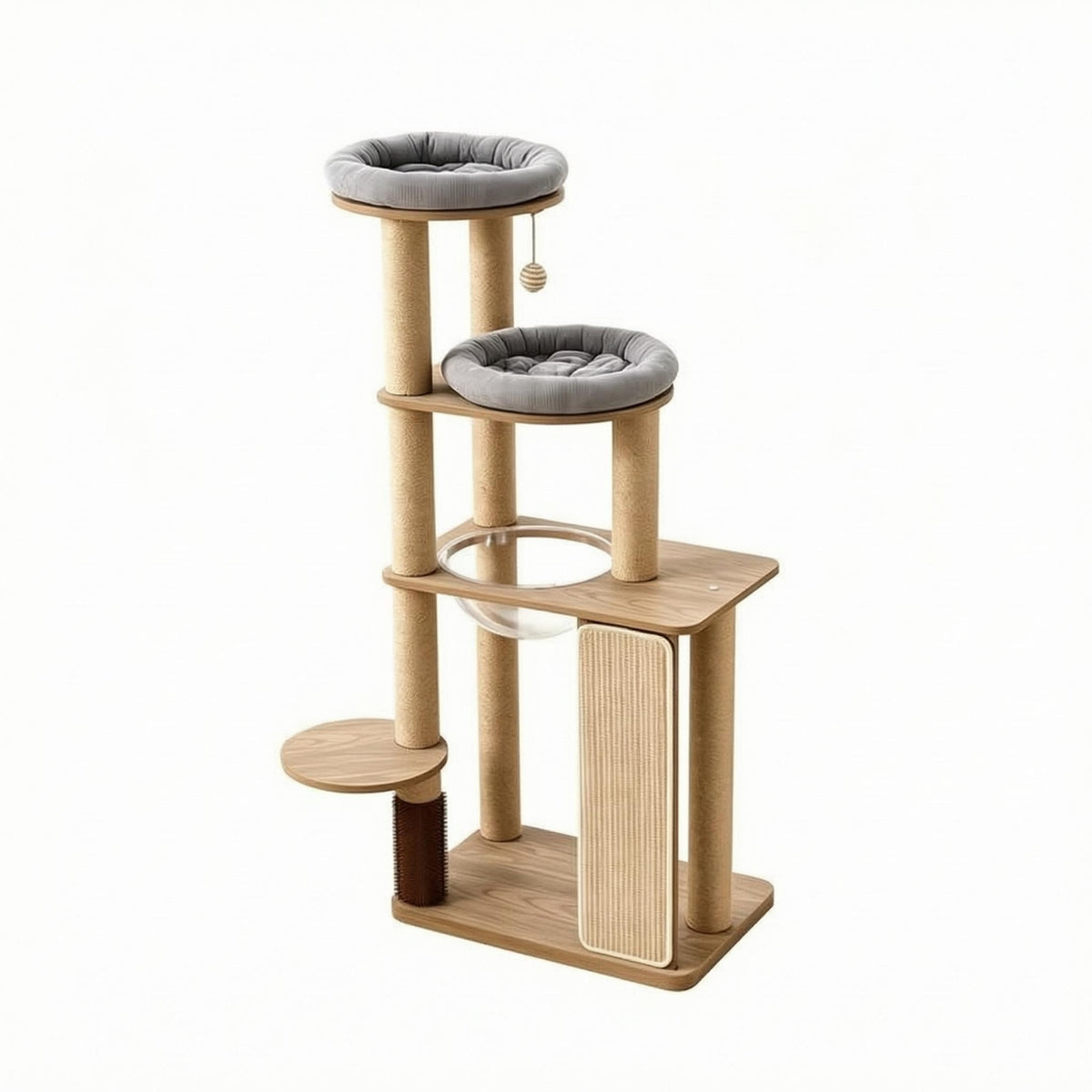 Feline Activity Center Sisal-Wrapped Feline Condo Tree Cushioned Textile