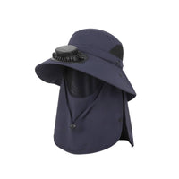 Cooling Solar Fan Hat Wide Brim Hat with Fan Breathable Adjustable for Gardening