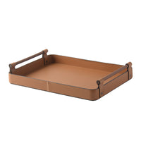 Oval Leather Tissue Box Cover for Tabletop