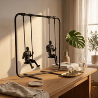 Tabletop Swing Ornament Rounded Rectangular Frame Swing Ornament Black