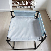 床边宠物床带护栏防跌落猫咪离地行军床可拆洗透气耐抓多场景适用