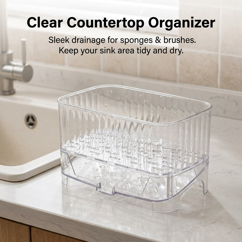 Draining Racks for Kitchen Sink, Easy Clean for Dorm Room Students, Punch IPX4 Waterproof Shelf for Soap & Sponge, Utility Supply Organizer
