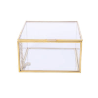 Glass Display Box with Hinged Lid Versatile for Vanity, Wedding