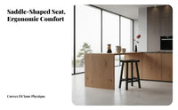 Backless Saddle Stool Minimalist Design Bar Chair Sturdy Construction for Guests