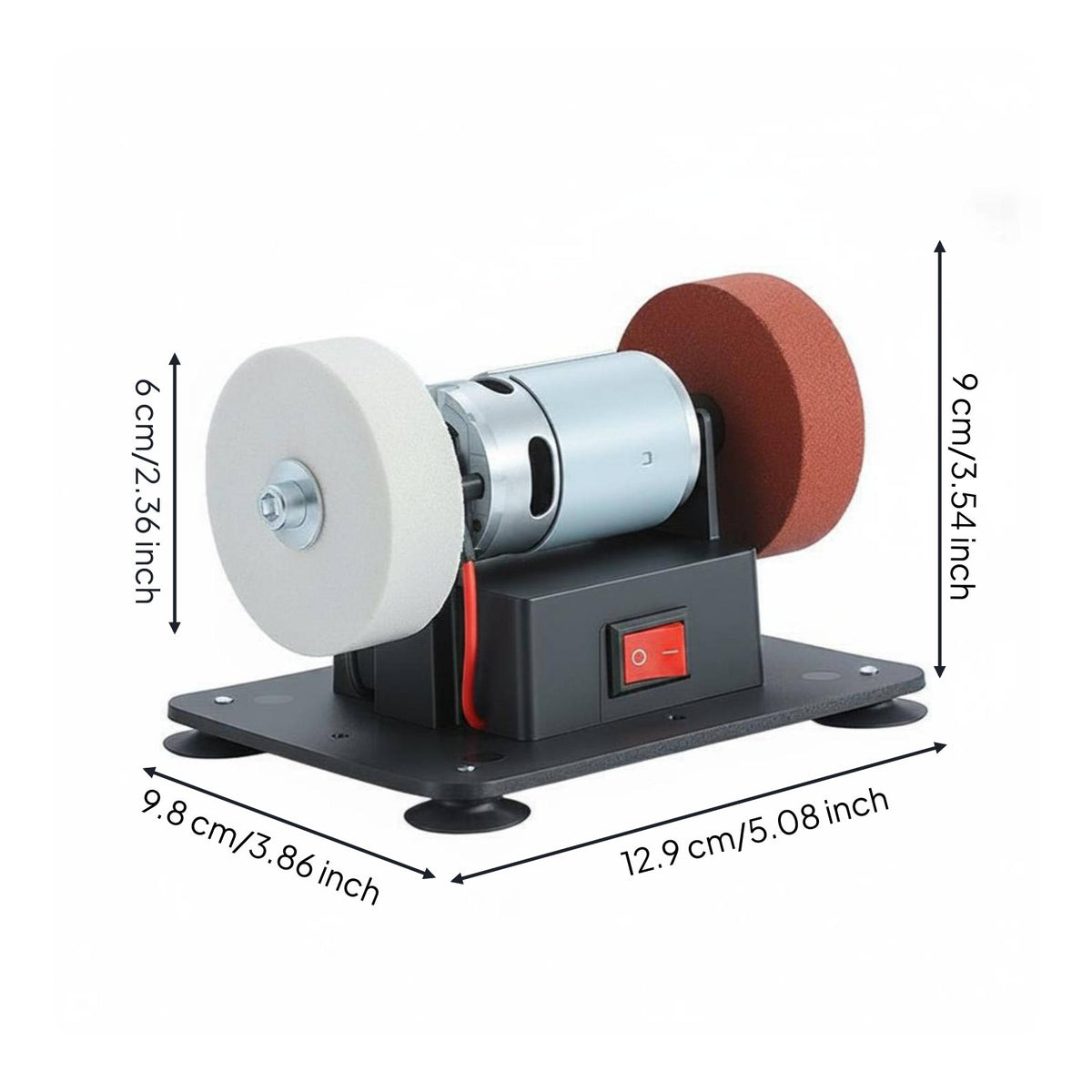 Electric Polishing Grinder Portable Mini Bench Grinder Stable Base Suction Cup