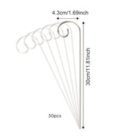 30 Pieces Stainless Steel Plant Label Hooks Garden Stake Weatherproof Metal Plant Marker for Gardeners