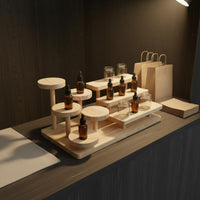 Wooden Display Riser Space-Saving Desktop Storage Rack Sturdy Build