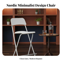 Collapsible High-Back Stool Space-Saving Folding Chair Comfortable Backrest