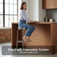 Backless Metal Swivel Stool Built-in Footrest Indoor Seating Scratch-Resistant
