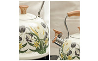 3L whistling Kettle with Wood-Grain Handle Stainless Steel Tea Kettle with Whistle Firm Hold for Stove, Kitchen