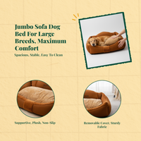 Orthopedic bed for large dogs, washable.