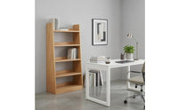 Leaning Bookshelf Open Shelves 5-Tier Bookshelf Space-Saving Ladder Shelf for Living Room, Bedroom