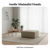 configurable Fabric Sofa Minimalist aesthetic L-Shaped Sofa with Ottoman Soft Upholstery Lowoutline for Design aficionados