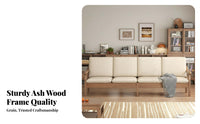 3-Seater Wooden Frame Sofa Removable and cleanable slipcovers 3-Seater Modern Sofa two-seasonSeason Use Couch for Families, partners, Lounge Area, Office, Study