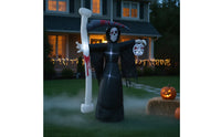 Inflatable Grim Reaper with Blade Spooky Inflatable Grim Reaper Decoration Freestanding Giant for Yard, Haunted House
