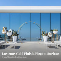 Gold Wedding Arch Frame Golden Finish Circular Wedding Backdrop Stand Metal Circle Backdrop Stand Easy Assembly for Weddings