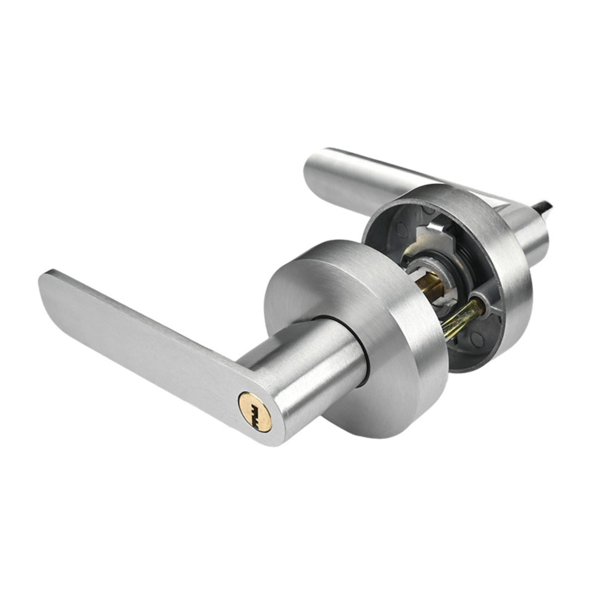 Keyed Lever Lockset Round Rosette Keyed Lever Lock Long-Lasting