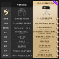 WEMI微米L200投影仪家用超高清可连手机卧室投墙手机投屏小型宿舍学生投影机家庭影院2024新款便携投影电视