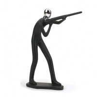 Resin Figurine with Chrome Head Stylish Art Statue Elegant for Shelf, Homeowners