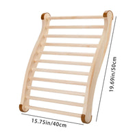 Natural Wood Sauna Backrest Slatted Back Support Rounded Edges for Steam Bath