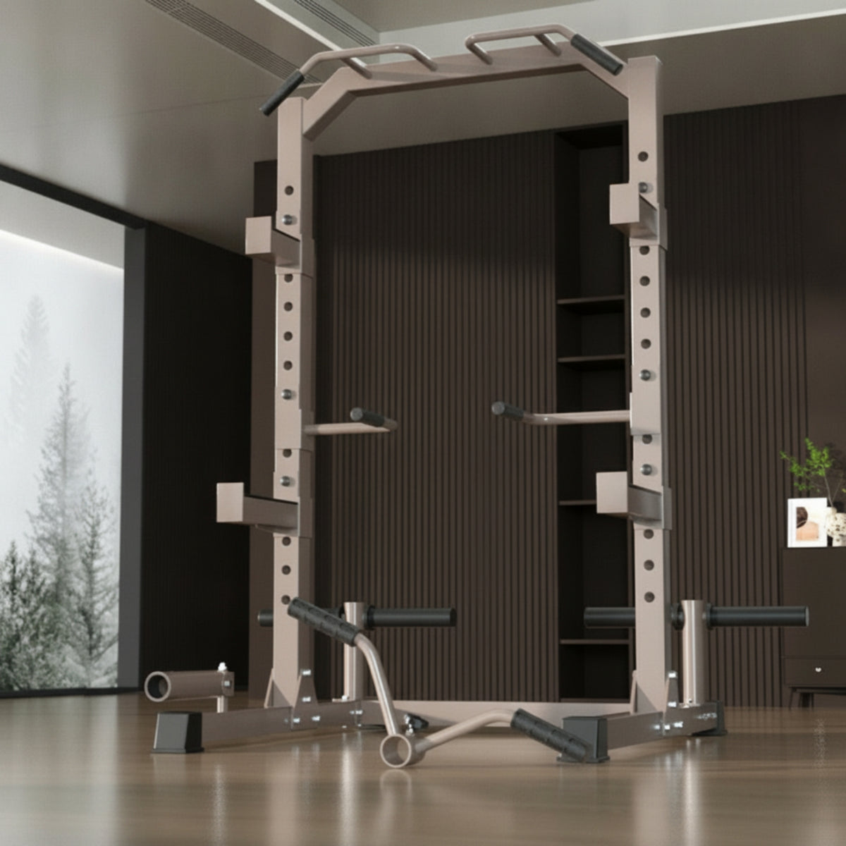 Strength Rack with Pull-up Bar Freestanding Strength Rack with Pull up Bar Adjustable Equipment for Lifters, Athletes, Home Gym