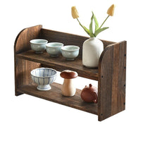 Wooden Tea Set Storage Rack, Multi-layer Display Shelf for Teacups and Teapots