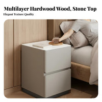 Narrow 2-Drawer Bedside Cabinet Modern Minimalist design Nightstand Space-Saving