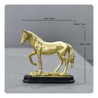 Golden Horse Figurine Luxury Design Two-Tone Equestrian Statue Elegant Accent