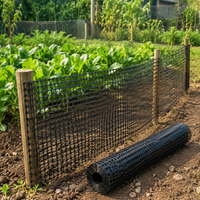 Black Garden Netting for Poultry, Heavy Duty Garden Fence for Chickens Synthetic Polymer Fencing