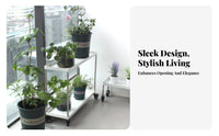 2-Tier Rolling Flower Rack With Wheels Rolling Flower Trolley Multi-Functional strongDuty for Home Decorators, Balcony