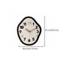 Irregular Wall Clock Easy to Read Wooden Wall Clock Large Numbers Home Decor for Living Room