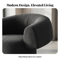 Upholstered Barrel Chair Light Luxury Indoor Seating Curated Aesthetic Comfortable for Adults, Readers, Living Room, Hotel