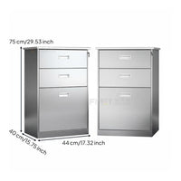 Stainless Steel Storage Cabinet Lockable Metal Cupboard with Adjustable Shelves Rust Resistant Construction Secure Locking Floor Unit Suitable for Homeowners Workshop Owners Outdoor Home Warehouse