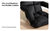 Foldable Lounger with Armrests No Assembly Required Adjustable spine supportrest Lounger