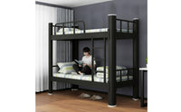 Metal Bunk Bed Black Iron Bunk Bed Space-Saving Furniture for Students, Teens, Dorm Room, Accommodation for Students, Shared Bedroom