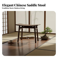 Chinese design Saddle Seat Stool Multi-Purpose Tea Bench space-saving Size Household Furniture High Weight Capacity for Adults, Homeowners, Living Room, Entryway, Bedroom, Kitchen