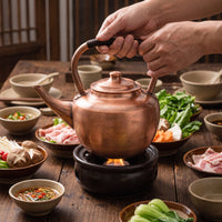 Handmade Copper Soup Kettle with Long Spout for Hot Pot Restaurants